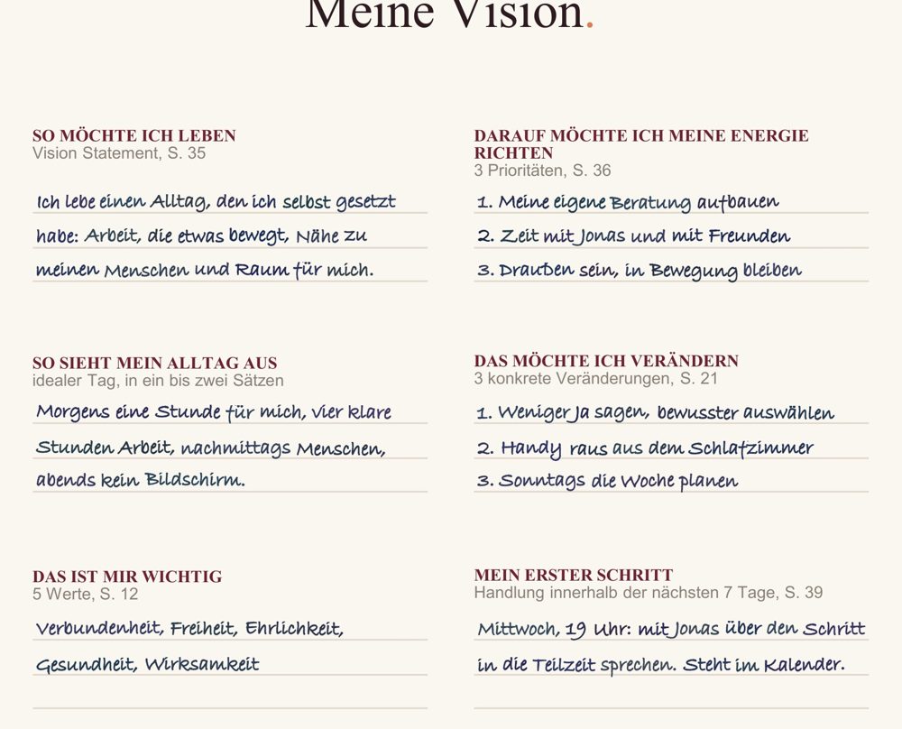 Eine Beispielseite aus dem Workbook
